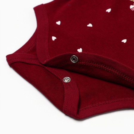 Body-kimono children with a long sleeve "Bear", burgundy color, height 56-2