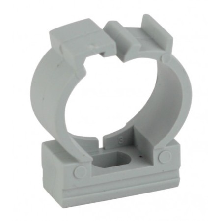 Clips Era Clip-F-32 for a pipe with a latch Gray D32 mm