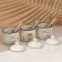 A set of ceramic cans for spices on a hedgehog metal stand, 200 ml, 3 pcs, white color