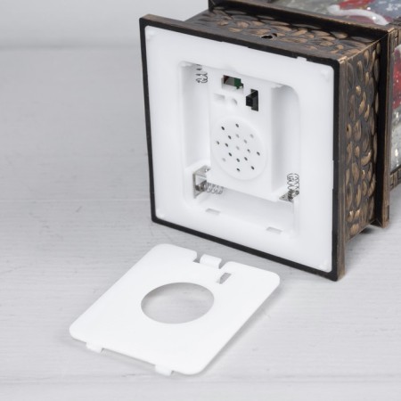 LED figure “Lantern with Santa Claus and Gifts” 10 × 30 × 10 cm, plastic, AAX3 batteries (not complete), USB, glow warm white-2