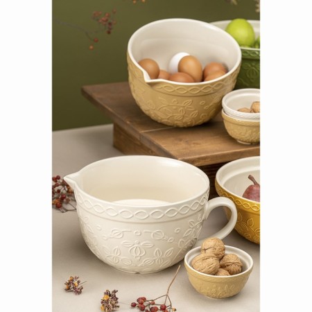 A jug for mixing beige color with a relief pattern of Taiga berries, 2l-4