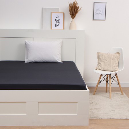 Knitted sheet on the elastic band 160x200x20cm Black Cullar, 120g/m HL100%