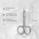 Manicure scissors for cuticles, bent, narrow, 9.3 cm, silver color