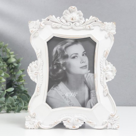 Photo frame Polystone 10x15 cm "openwork accents" white 15x23.5 cm