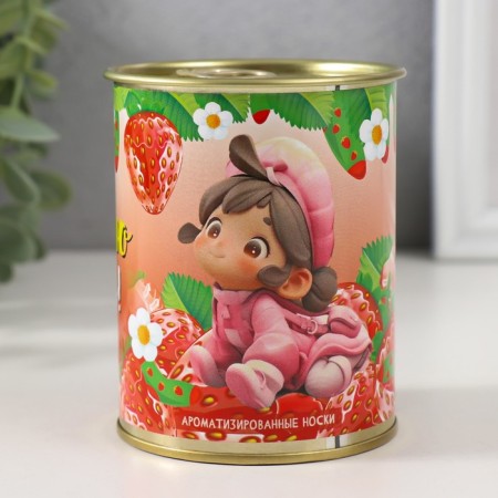 Socks in the jar "on sweet life" strawberries (inside the socks are female, white color)-2
