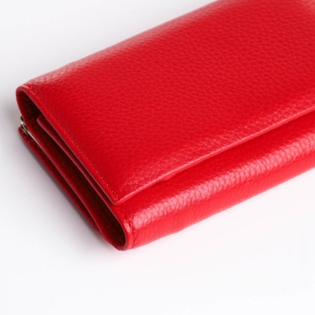 Women's wallet on the button, red color-2