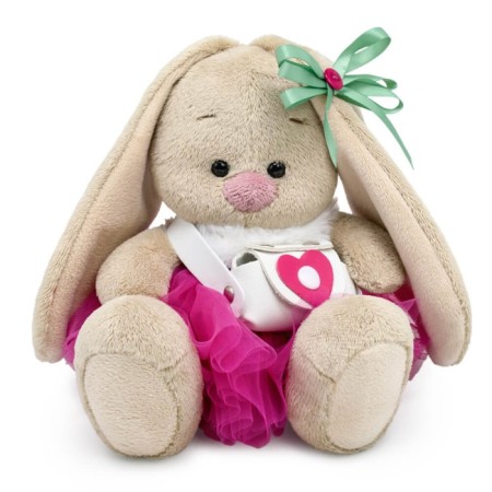 Soft toy "Bunny Mi", in a fur collar and skirt, 15 cm