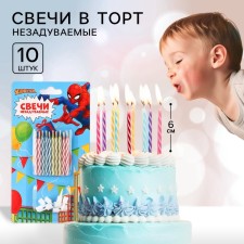 Set of candles absorbed for a cake, 10 pcs, Spider-Man