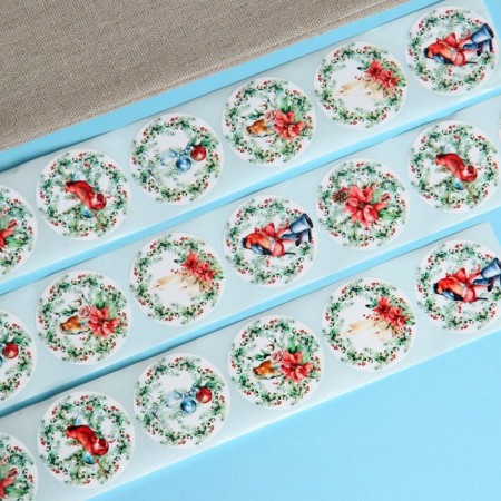 Stickers in the rolls "Wreaths", 500 pcs, 3.8 x 3.8 cm-3