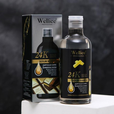 Professional shampoo against dandruff and hair loss with gold and keratin 500 ml