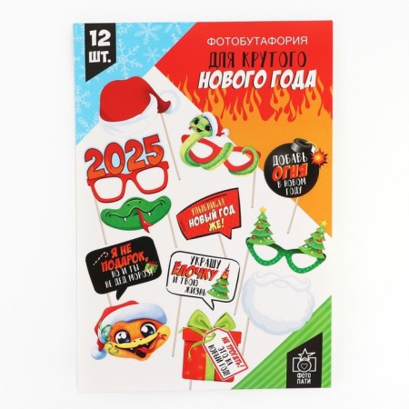 Set for photography New Year's "2025", for the New Year, 12 items, 20 x 30 cm-3