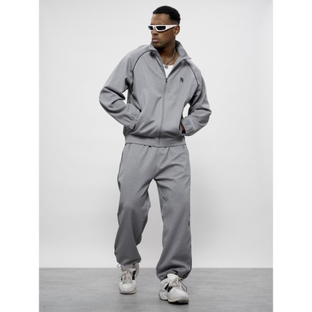 Male tracksuit, size 52, gray color-8