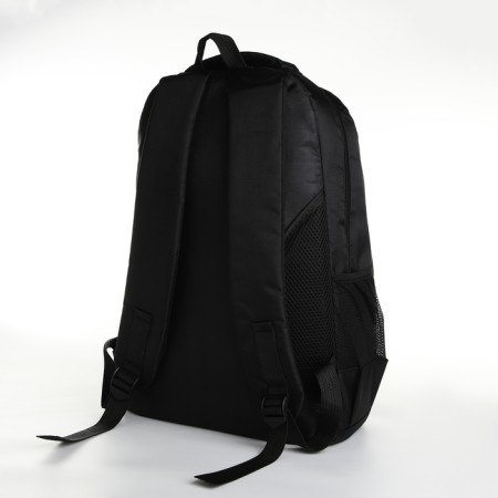 Youth backpack on a zipper, 4 pockets, black color/orange-3