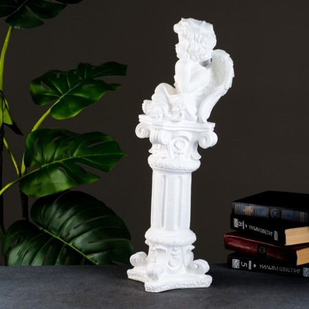Luminous figure "Angel sitting on a column" 17x51x16cm-2