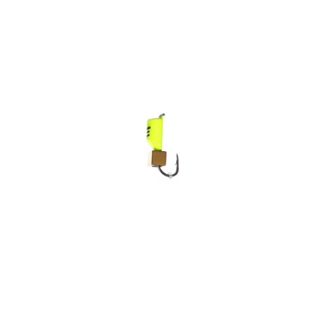 Mormyshka column lime, black stripes + gold cube, weight 0.75 g-1