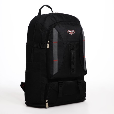 Tourist backpack on lightning, 4 outer pockets, black color-2