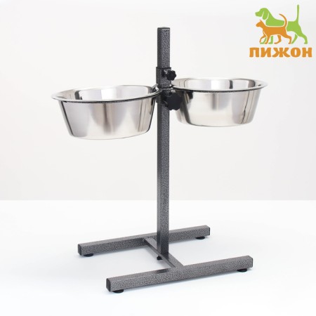 Adjustable stand with 2 bowls of 4 liters, height stands 40 cm
