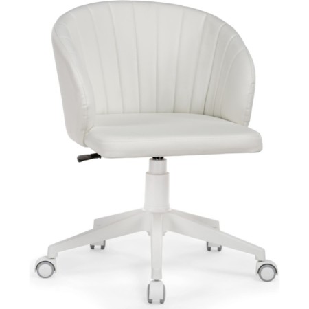 Computer chair Plastic Plastic/Ecokozha, White/White 59x60x78 cm