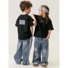 Футболка детская Amarobaby Stripe, рост 110 см, цвет чёрный