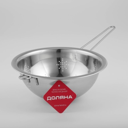 A colander made of stainless steel of the Dolyan "India", 2 l, d = 24 cm, a long handle-4