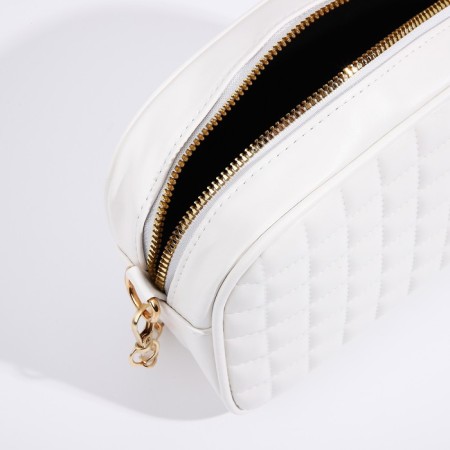 Bag Cross-Bodi with a zipper, white color-5
