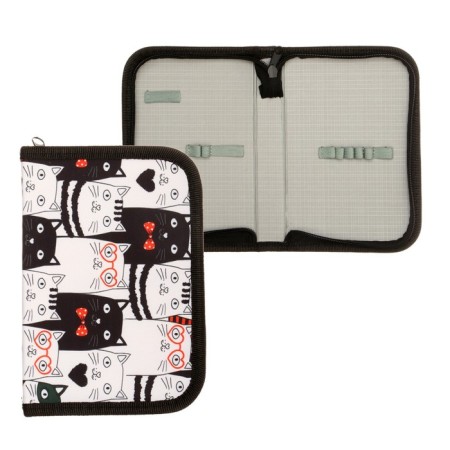 School Penal on a zipper 13 x 19.5 cm "cats" fabric, 1 section