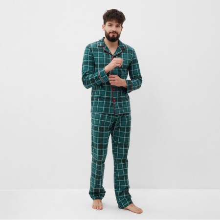 New Year. Pajama men's kaftan green mood, size 48-3