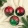 Set of balls plastic D-8 cm, 3 pcs "Madison" Green Red