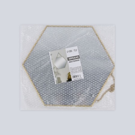 Wall mirror "elegant geometry", mirror surface 25 × 28 cm, golden color-7