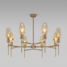 EUROSVET PRISM ceiling lamp 60143/8, E14, 8x60W, 900x900x680 mm, brass color