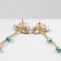 Hanging earrings with rhinestones "Dawn" Flower, emerald white in gold, 11.5 cm