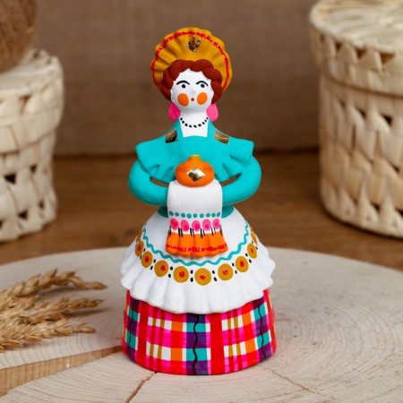 Dymkovo toy "lady" bread-salt ", 15 cm, mix-4