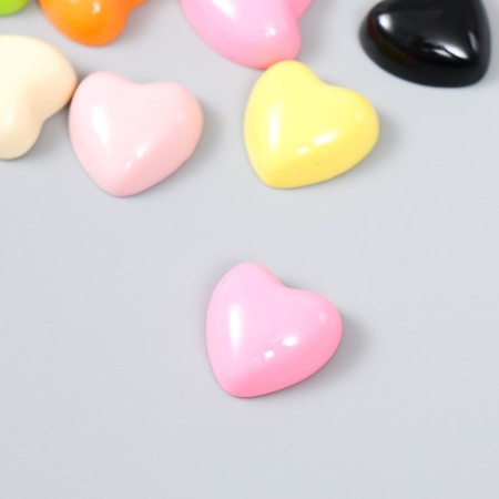 Decor for creativity Plastic "Multi -colored hearts" Gloss Set 15 pcs mix 1.7x1.7x0.7 cm 935991-1