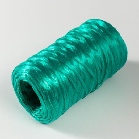 Yarn "for knitting washcloths" 100% polypropylene 400m/100 ± 10 g in the shape of a cylinder (emerald)-1