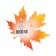Decoration on the adhesive tape "Maple leaf" red, burgundy, 18x18 cm