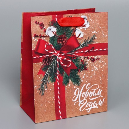Craft vertical package “To you with a gift”, MS 18 x 23 x 10 cm, New Year-1