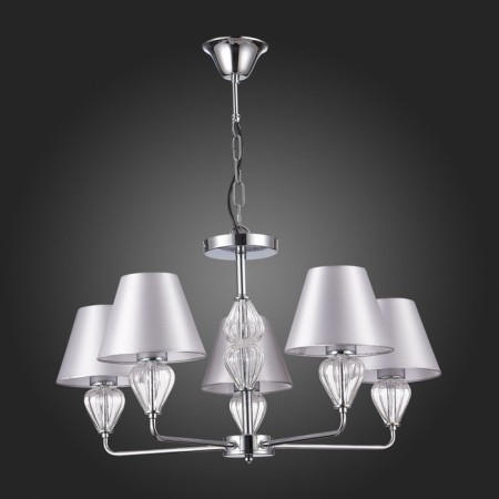 Suspended EVOLUCE lamp. Sle107413-05. Dalida. 5x60 watts, E14, 65x65x41 cm, chromium color-4