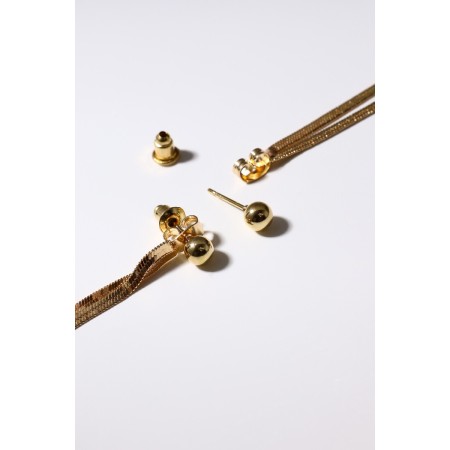 Earrings hanging "grace" flat threads, color gold, 15 cm-6