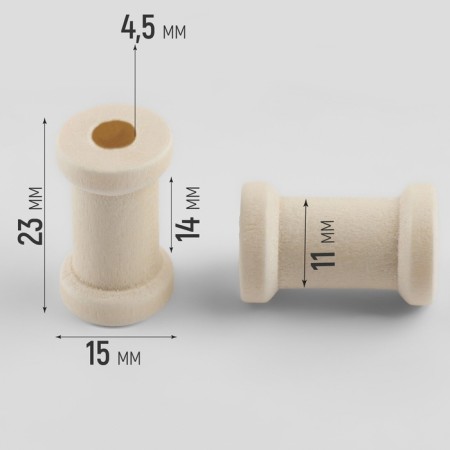 A set of wooden coils without a coating, 15 pcs, d = 1.5 × 2.3 cm-1