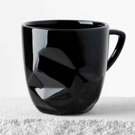 Ceramic "Obsidian" mug, black, 350 ml, black color-2