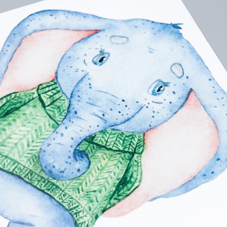 Sticker Plastic Interior color "Elephant in a green sweater" 40x39 cm-2