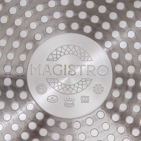 Natural forged pan. Brown, D = 22 cm, Soft-Touch pen, anti-stick coating, induction, brown color-6