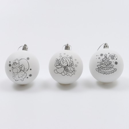 Christmas tree balls for coloring for the New Year “Wonderful Gift” ”, D = 7 cm, New Year's set for creativity-7
