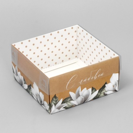 Box for confectionery products with PVC “With Love”, 11.5 x 11.5 x 6 cm-1