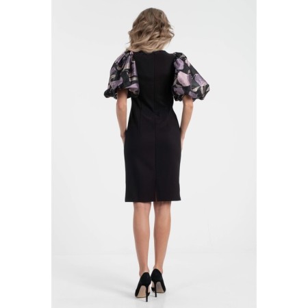 Female dress, size 42, black color, pink-8