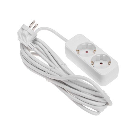Extension cord Standard 2 nests, 5m, 3x1.0mm², s/h, white rexant-1