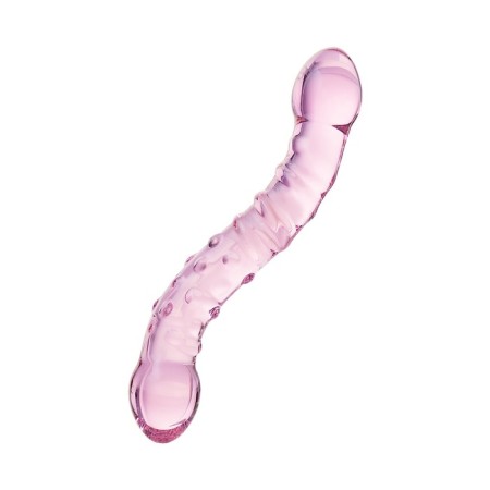 Sexus Glass bilateral phallimitator, glass, pink, 20.5 cm-1