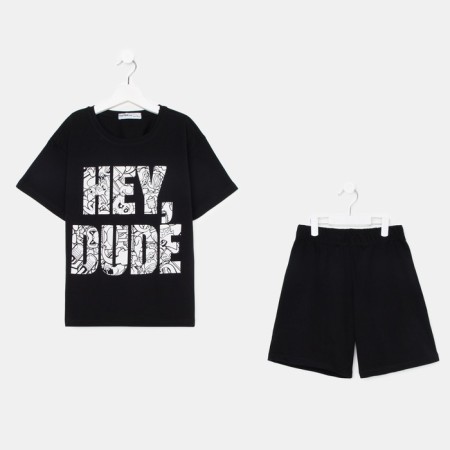 A set for a boy (T-shirt, shorts) KAFTAN "HYPE", height 134-140, black color-4