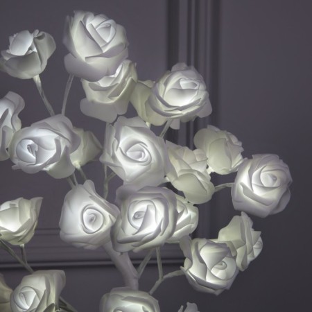 LED bush "White roses" 45 cm, 24 LED, constant glow, 220 V, glow of white-2