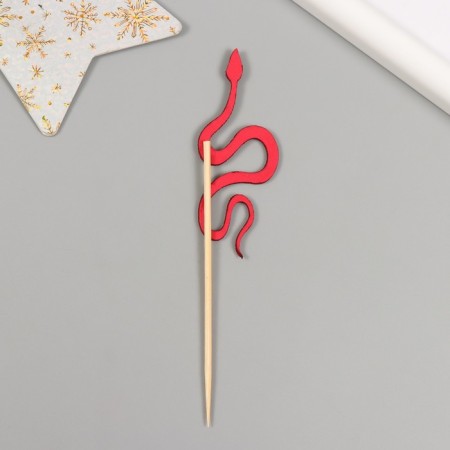 Decor for creativity "Red Snake" 12.5 cm (set 6 pcs)-4